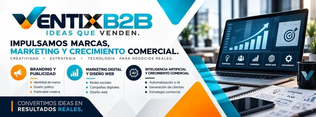 Banner de VentixB2B: branding, marketing digital e inteligencia artificial